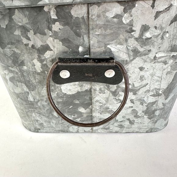 Metal Tin Rectangular Box with Lid For Storage or Planter - Picture 8 of 9